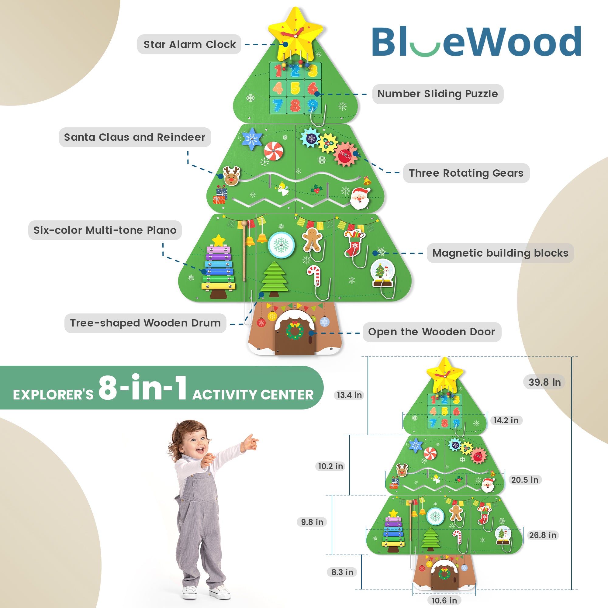 Giggle- BlueWood® Busy Board *Christmas Tree